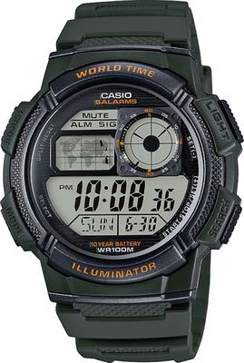AE-1000W-3A  -  Японские наручные часы Casio Collection AE-1000W-3A с хронографом